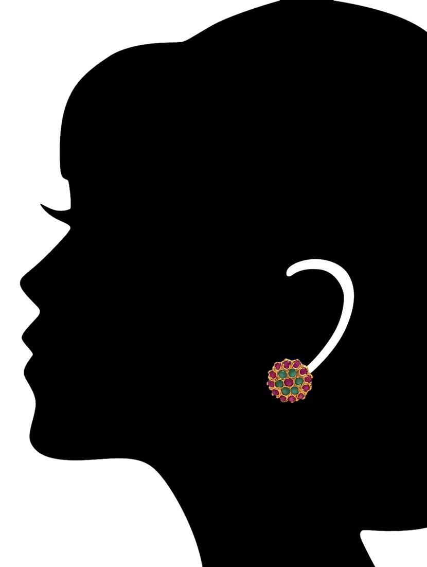 multicolored brass studs earrings - 11275654 - Zoom Image - 2