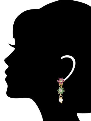 multicolored embellished brass drop earrings - 11275663 - Standard Image - 2