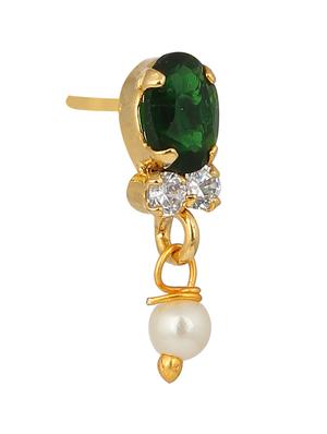 green brass drop earrings - 11275723 - Standard Image - 2