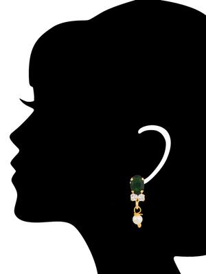 green brass drop earrings - 11275723 - Standard Image - 3