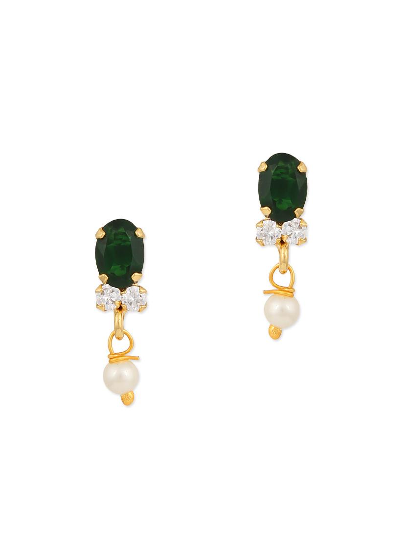 green brass drop earrings - 11275723 - Zoom Image - 1