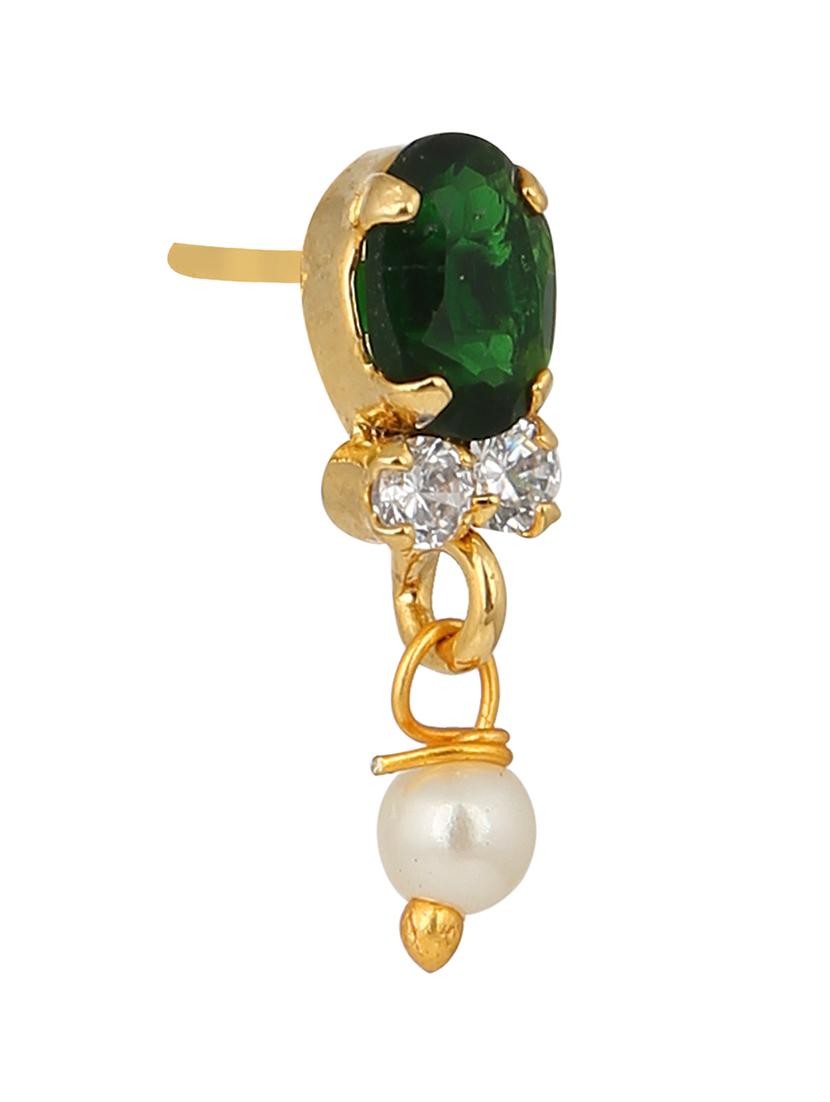 green brass drop earrings - 11275723 - Zoom Image - 2
