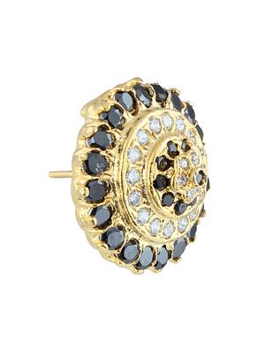 black embellished brass studs earrings - 11275805 - Standard Image - 2