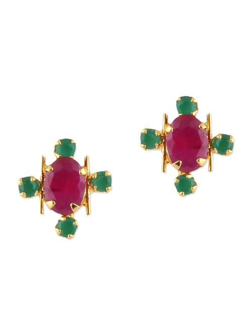 multi colored brass studs earrings - 11275860 - Very Small Image - 1