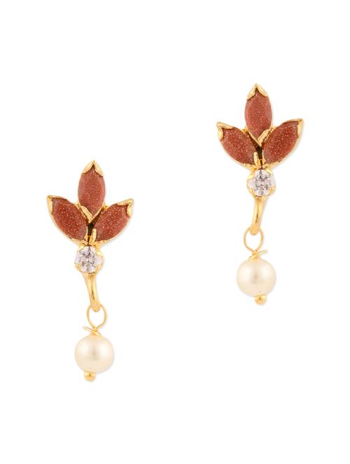 brown brass drop earrings - 11275886 - Standard Image - 1