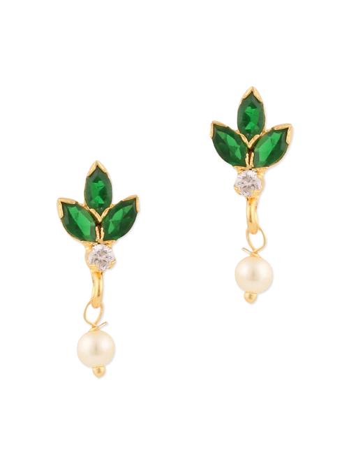 green brass drop earrings - 11275887 - Standard Image - 1