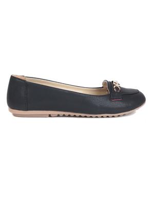 black leatherette ballerina - 11279374 - Standard Image - 2