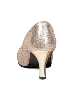 golden leatherette pumps - 11279639 - Standard Image - 4