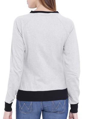 grey cotton zipper sweatshirts - 11284515 - Standard Image - 3