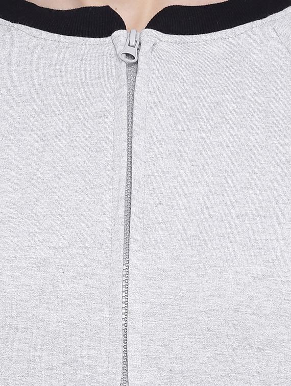 grey cotton zipper sweatshirts - 11284515 - Zoom Image - 4