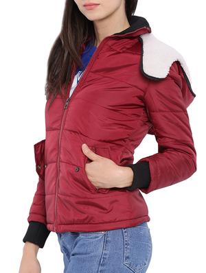 solid maroon cotton jacket - 11284644 - Standard Image - 2