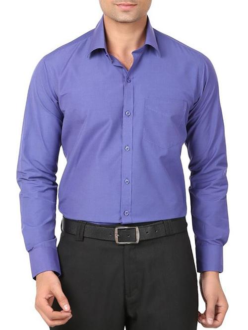 blue cotton formal shirt - 11289865 - Very Small Image - 1