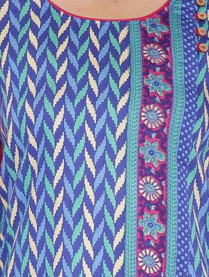 blue cotton kurta - 11290852 - Standard Image - 4