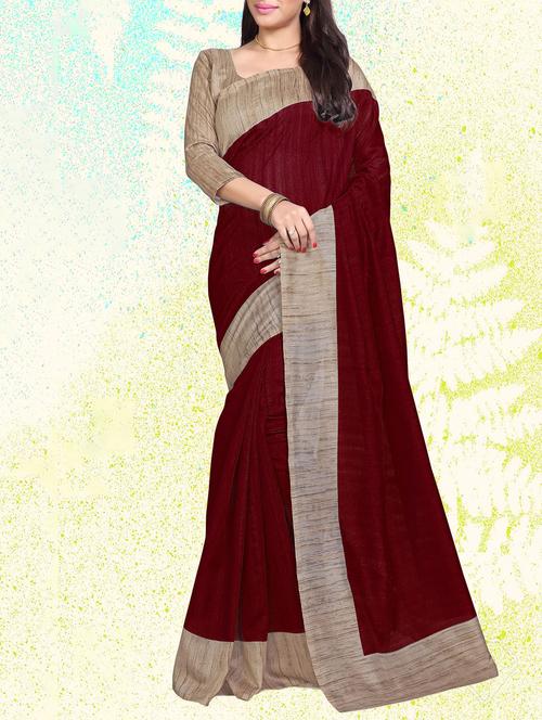 red color, art silk saree with blouse - 11293778 - Standard Image - 1