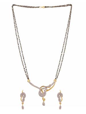 white gold plated mangalsutra necklace - 11310090 - Standard Image - 2