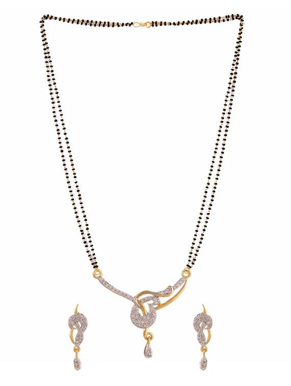 white gold plated mangalsutra necklace - 11310090 - Zoom Image - 2