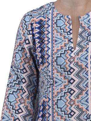 geometric print quarter sleeve kurti - 1131080 - Standard Image - 4