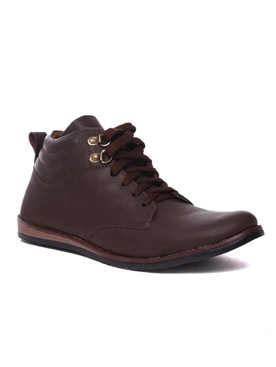 Brown leatherette low ankle boot - 11312265 - Zoom Image - 1