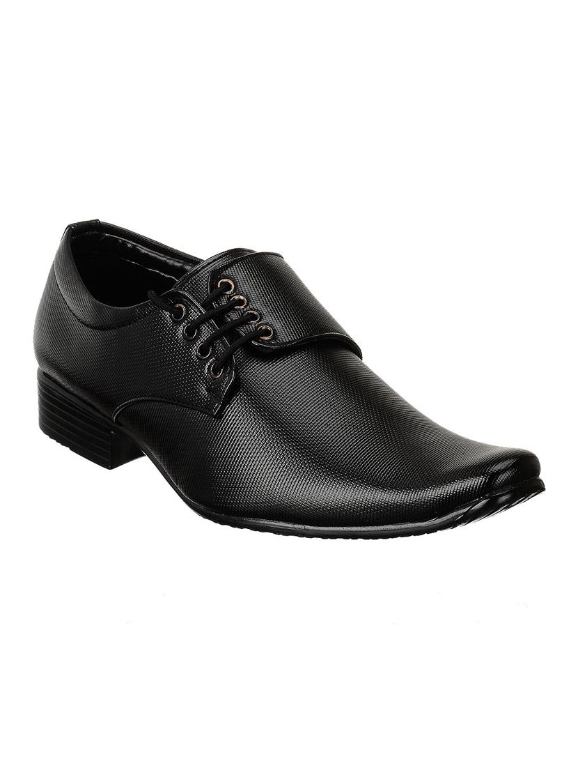solid black leatherette derbies - 11312455 - Zoom Image - 1