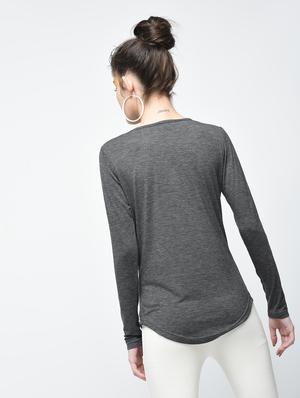 grey solid henley top - 11318687 - Standard Image - 3