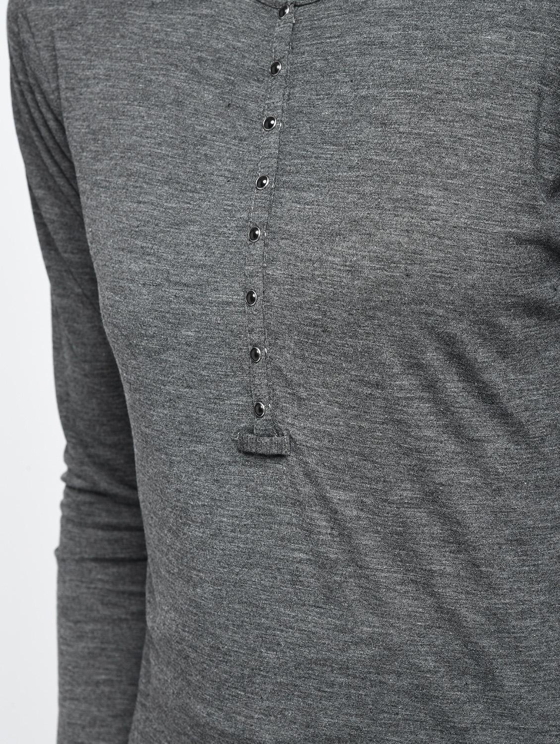 grey solid henley top - 11318687 - Zoom Image - 6