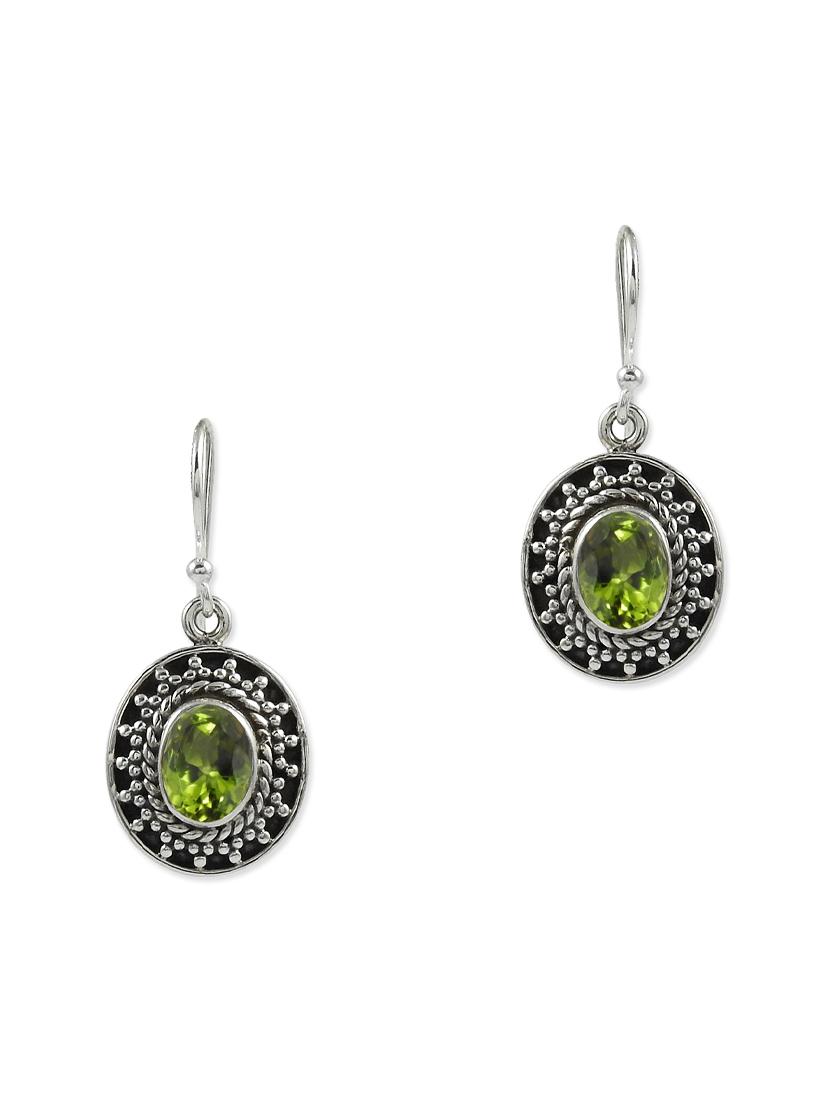 green silver drop earring - 11319549 - Zoom Image - 1