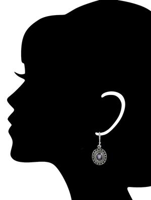 purple silver drop earring - 11319554 - Standard Image - 2