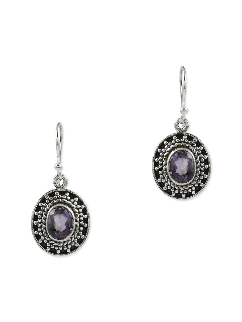 purple silver drop earring - 11319554 - Zoom Image - 1