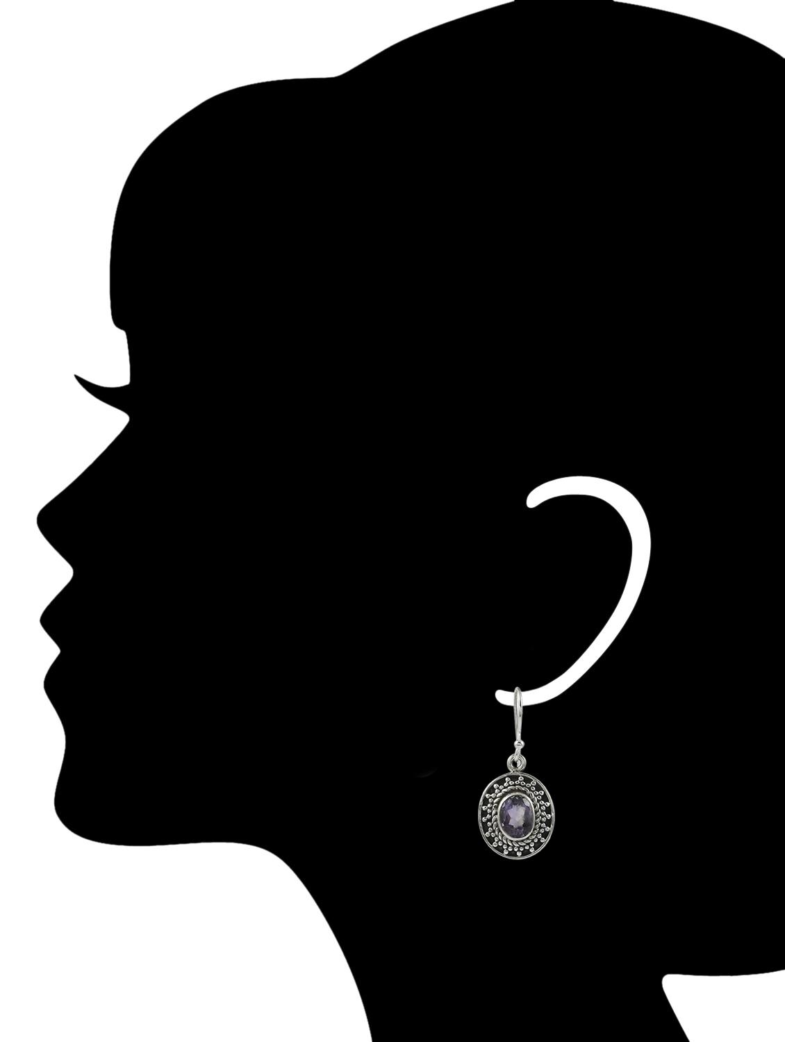 purple silver drop earring - 11319554 - Zoom Image - 2