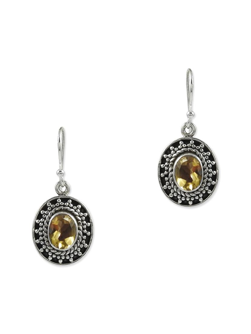 yellow silver drop earring - 11319559 - Zoom Image - 1