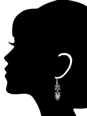 silver drop earring - 11319596 - Standard Image - 2