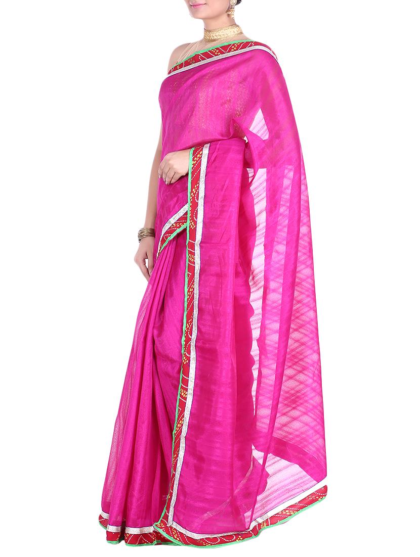 pink silk saree with blouse - 11323151 - Zoom Image - 2