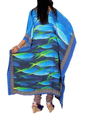 multi colored georgette printed kaftan - 11324162 - Standard Image - 2