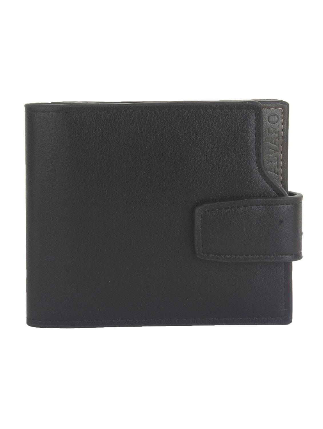 solid black leather wallet