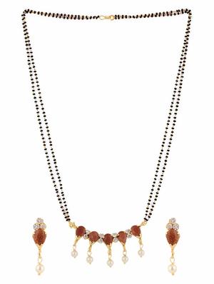 brown gold plated mangalsutra - 11333686 - Standard Image - 2