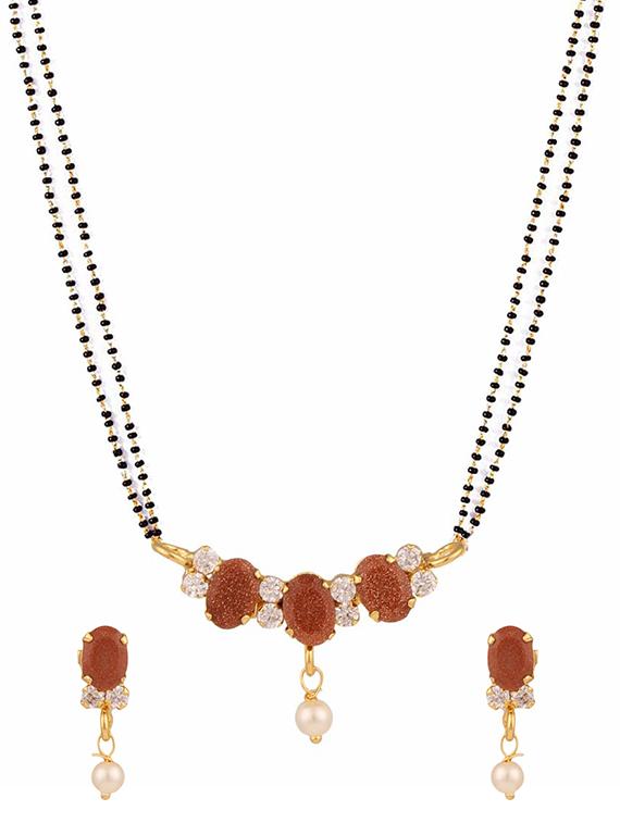 brown gold plated necklace - 11333760 - Zoom Image - 1