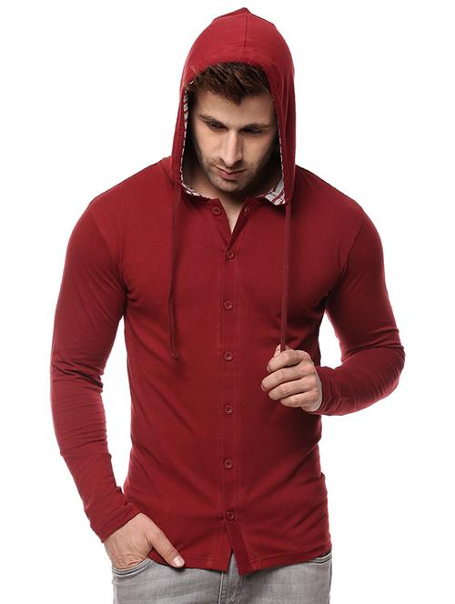 solid maaroon cotton sweatshirt - 11334736 - Standard Image - 1