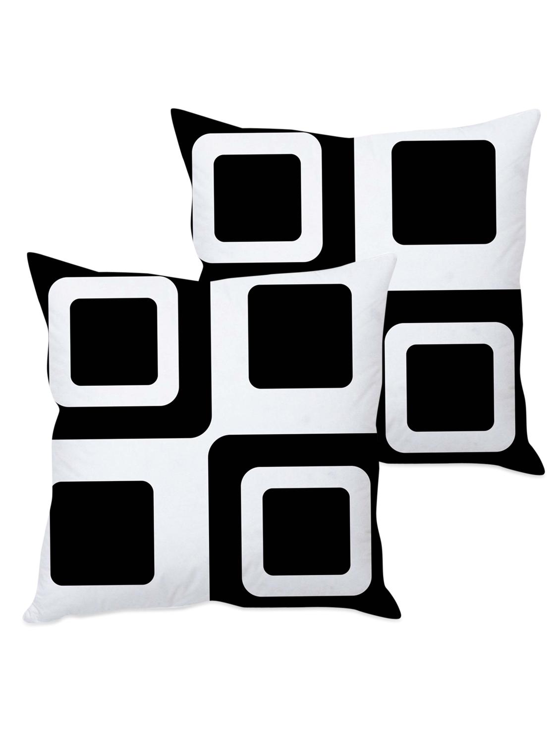 monochrome printed taffeta silk cushion cover - 1135324 - Zoom Image - 2