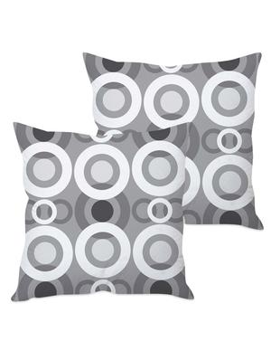 grey printed taffeta silk cushion cover - 1135348 - Standard Image - 2