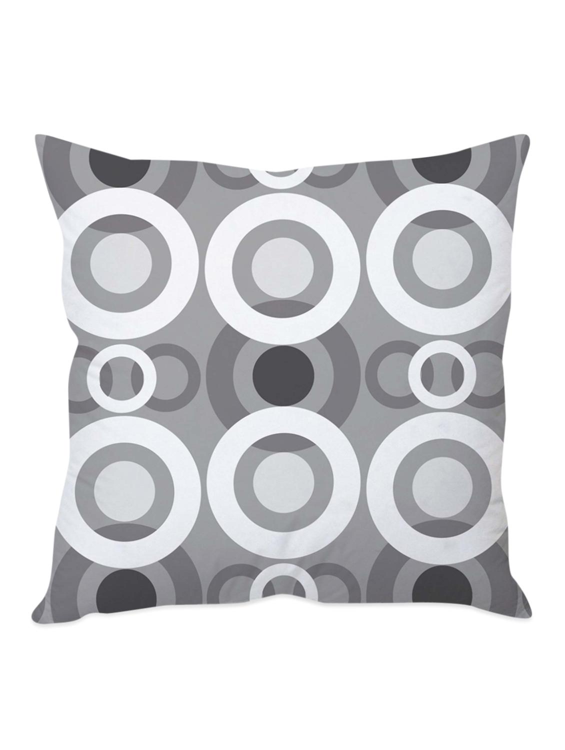 grey printed taffeta silk cushion cover - 1135348 - Zoom Image - 1