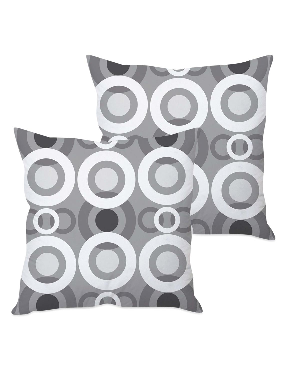 grey printed taffeta silk cushion cover - 1135348 - Zoom Image - 2