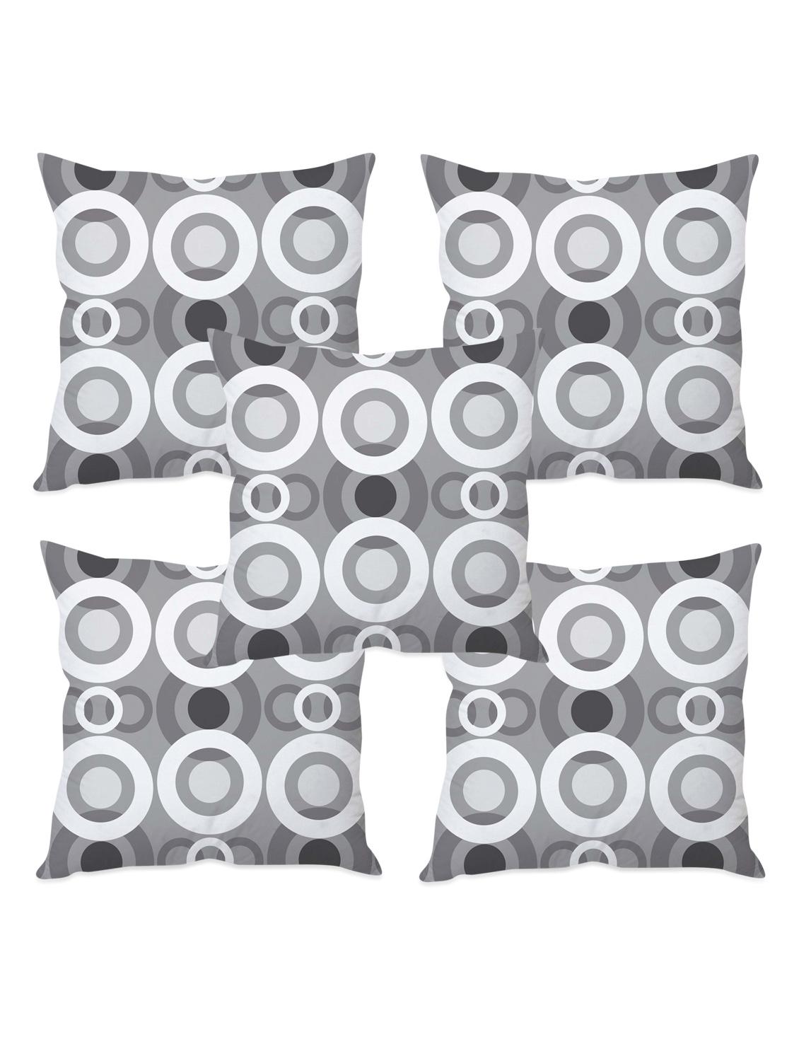 grey printed taffeta silk cushion cover - 1135348 - Zoom Image - 3