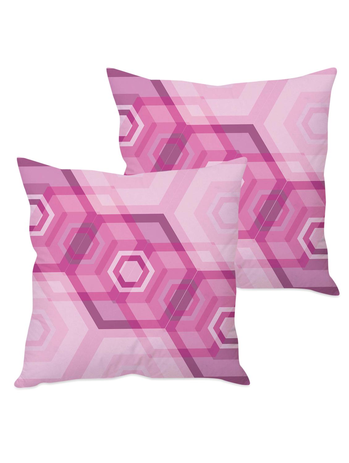 pink geometric print taffeta silk cushion cover - 1135349 - Zoom Image - 2