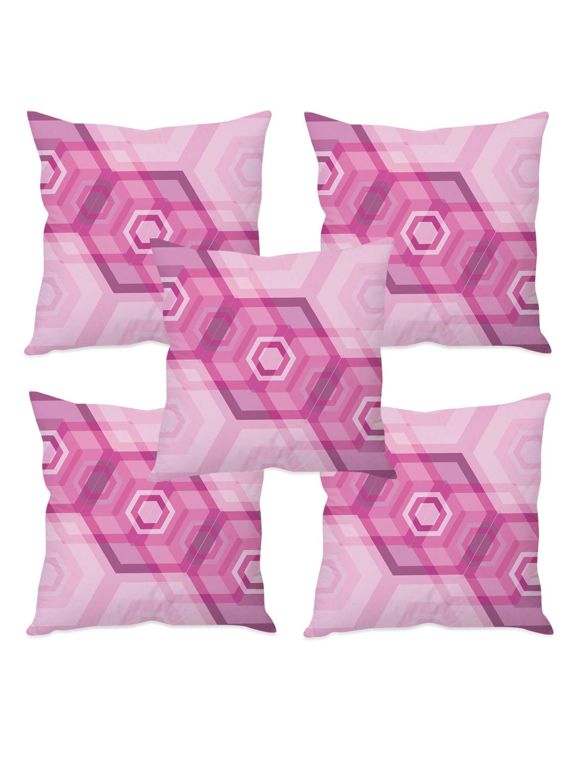 pink geometric print taffeta silk cushion cover - 1135349 - Zoom Image - 3