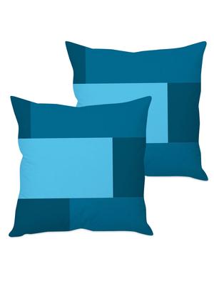 blue colour block taffeta silk cushion cover - 1135354 - Standard Image - 2