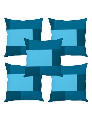 blue colour block taffeta silk cushion cover - 1135354 - Standard Image - 3