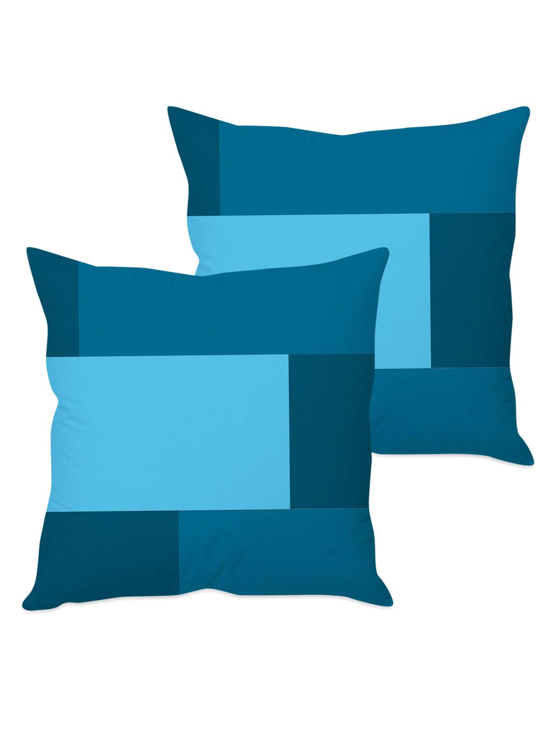 blue colour block taffeta silk cushion cover - 1135354 - Zoom Image - 2