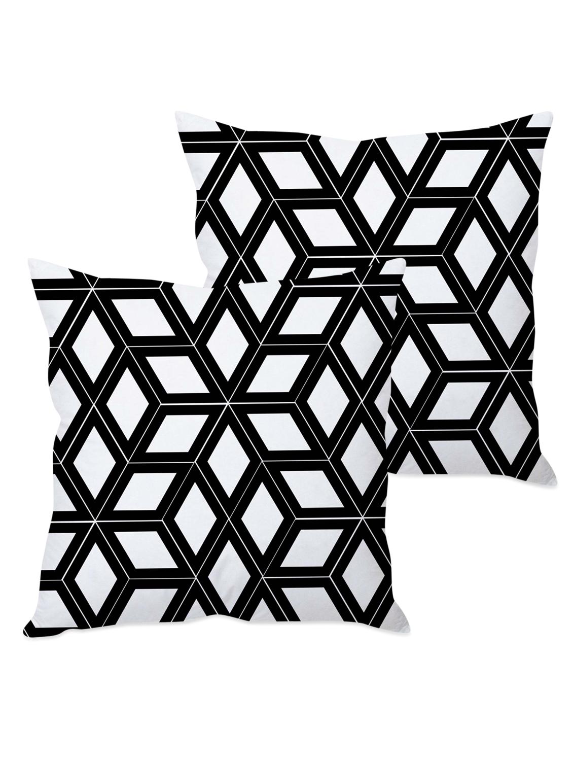 monochrome printed taffeta silk cushion cover - 1135362 - Zoom Image - 2