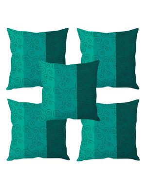 teal printed taffeta silk cushion cover - 1135380 - Standard Image - 3