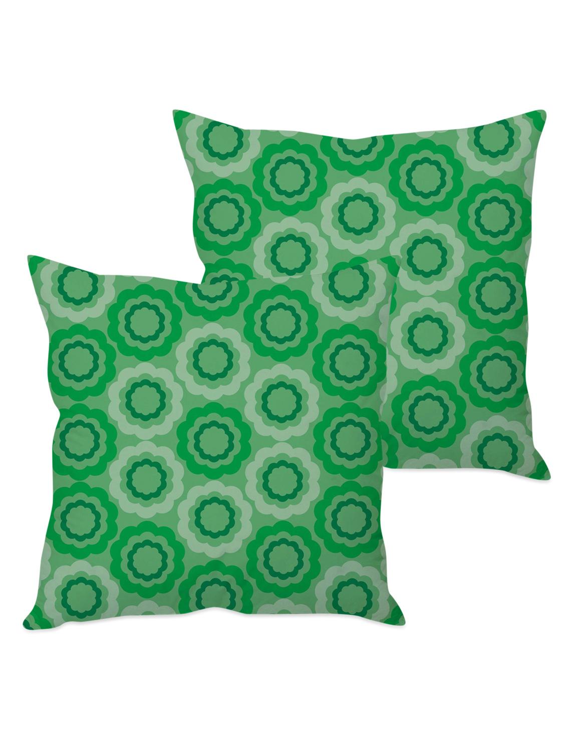 green printed taffeta silk cushion cover - 1135390 - Zoom Image - 2